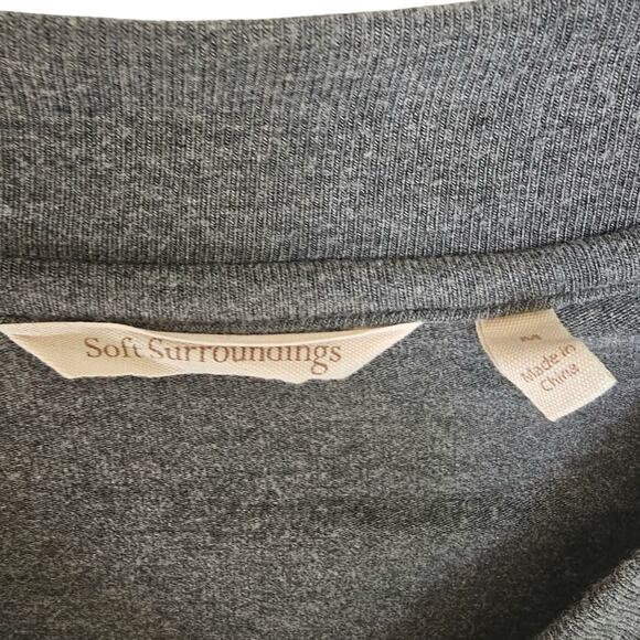 Soft Surroundings Heather Gray Madeline Tunic with Cape Overlay - Picture 7 of 8